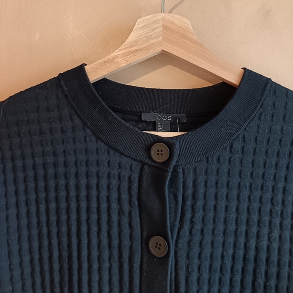 COS Black Waffle Knit Cardigan - Picture 4 of 7